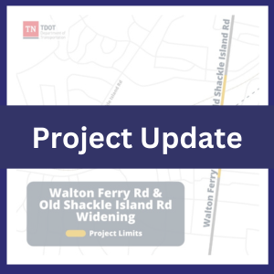 Text reads Project Update over a faded map showing the project limits.