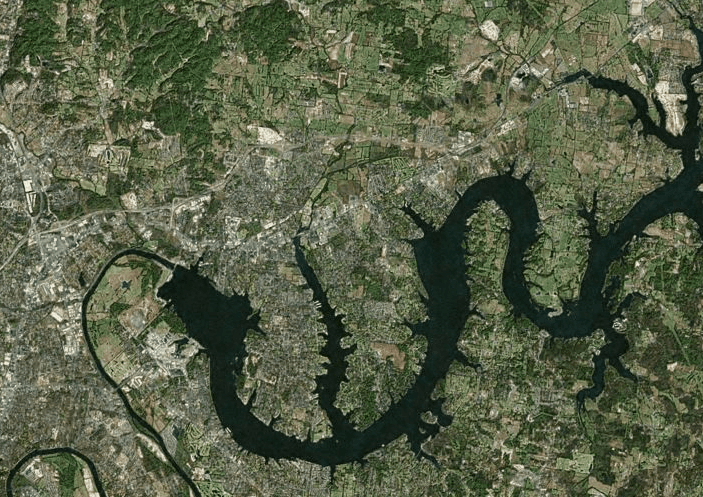 Aerial View of River